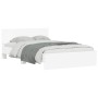 White bed frame with headboard 120x200 cm by , Beds and slatted bases - Ref: Foro24-3207490, Price: 215,42 €, Discount: %