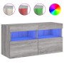 Wandmontierter TV-Schrank mit LED-Leuchten Sonomagrau 80x30x40 cm von , TV-Möbel - Ref: Foro24-837207, Preis: 59,24 €, Rabatt: %