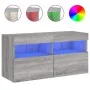 Wandmontierter TV-Schrank mit LED-Leuchten Sonomagrau 80x30x40 cm von , TV-Möbel - Ref: Foro24-837207, Preis: 58,37 €, Rabatt: %