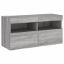 Wandmontierter TV-Schrank mit LED-Leuchten Sonomagrau 80x30x40 cm von , TV-Möbel - Ref: Foro24-837207, Preis: 59,24 €, Rabatt: %