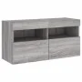 Wandmontierter TV-Schrank mit LED-Leuchten Sonomagrau 80x30x40 cm von , TV-Möbel - Ref: Foro24-837207, Preis: 58,37 €, Rabatt: %