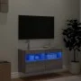 Wandmontierter TV-Schrank mit LED-Leuchten Sonomagrau 80x30x40 cm von , TV-Möbel - Ref: Foro24-837207, Preis: 58,37 €, Rabatt: %