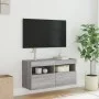 Wandmontierter TV-Schrank mit LED-Leuchten Sonomagrau 80x30x40 cm von , TV-Möbel - Ref: Foro24-837207, Preis: 58,37 €, Rabatt: %
