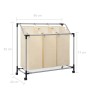 Laundry separator with 3 cream-colored steel bags by vidaXL, Laundry baskets - Ref: Foro24-282427, Price: 36,12 €, Discount: %
