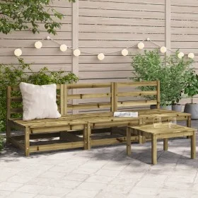 Garden sofas without armrests 3 pcs pine wood 70x70x67 cm by , Modular outdoor sofas - Ref: Foro24-837934, Price: 134,19 €, D...