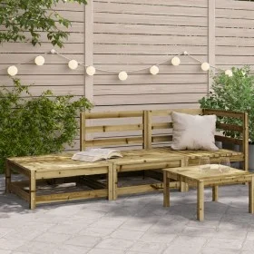 Garden sofa with footrest 2 seater impregnated pine wood by , Modular outdoor sofas - Ref: Foro24-837976, Price: 174,69 €, Di...