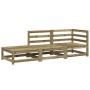 Garden sofa with footrest 2 seater impregnated pine wood by , Modular outdoor sofas - Ref: Foro24-837976, Price: 177,45 €, Di...