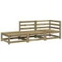 Garden sofa with footrest 2 seater impregnated pine wood by , Modular outdoor sofas - Ref: Foro24-837976, Price: 174,69 €, Di...