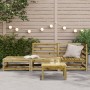Garden sofa with footrest 2 seater impregnated pine wood by , Modular outdoor sofas - Ref: Foro24-837976, Price: 177,45 €, Di...