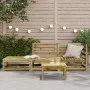 Garden sofa with footrest 2 seater impregnated pine wood by , Modular outdoor sofas - Ref: Foro24-837976, Price: 174,69 €, Di...