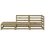 Garden sofa with footrest 2 seater impregnated pine wood by , Modular outdoor sofas - Ref: Foro24-837976, Price: 174,69 €, Di...