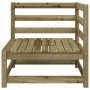 Garden sofa with footrest 2 seater impregnated pine wood by , Modular outdoor sofas - Ref: Foro24-837976, Price: 177,45 €, Di...