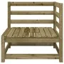 Garden sofa with footrest 2 seater impregnated pine wood by , Modular outdoor sofas - Ref: Foro24-837976, Price: 174,69 €, Di...