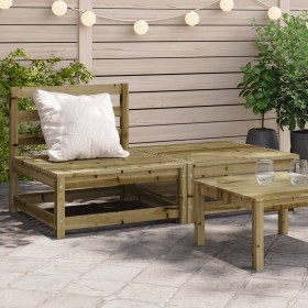 Garden sofa without armrests with pine wood footrest by , Modular outdoor sofas - Ref: Foro24-837962, Price: 109,93 €, Discou...