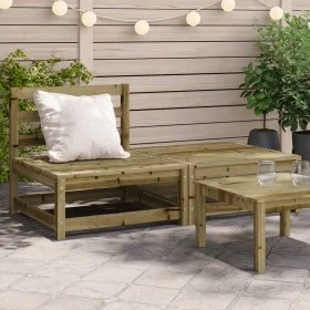 Garden sofa without armrests with pine wood footrest by , Modular outdoor sofas - Ref: Foro24-837962, Price: 108,51 €, Discou...