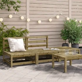 Garden sofa without armrests with pine wood footrest by , Modular outdoor sofas - Ref: Foro24-837969, Price: 157,18 €, Discou...