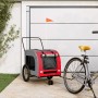 Haustier-Fahrradanhänger, Eisen-Oxford-Stoff, Rot, Grau von , Kinderwagen für Haustiere - Ref: Foro24-93859, Preis: 112,65 €,...
