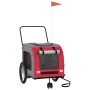 Haustier-Fahrradanhänger, Eisen-Oxford-Stoff, Rot, Grau von , Kinderwagen für Haustiere - Ref: Foro24-93859, Preis: 112,65 €,...