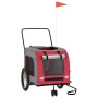Haustier-Fahrradanhänger, Eisen-Oxford-Stoff, Rot, Grau von , Kinderwagen für Haustiere - Ref: Foro24-93859, Preis: 112,65 €,...