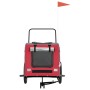 Haustier-Fahrradanhänger, Eisen-Oxford-Stoff, Rot, Grau von , Kinderwagen für Haustiere - Ref: Foro24-93859, Preis: 112,65 €,...