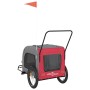 Pet Bicycle Trailer Iron Oxford Cloth Red Gray by , pet strollers - Ref: Foro24-93859, Price: 112,65 €, Discount: %