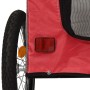 Remolque de bicicleta mascotas hierro tela Oxford rojo gris