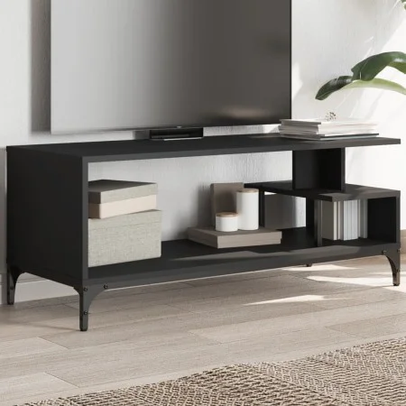 TV-Schrank aus Holzwerkstoff und schwarzem Stahl, 102 x 40 x 41 cm von , TV-Möbel - Ref: Foro24-842411, Preis: 52,34 €, Rabat...