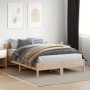 Bed frame with solid pine wood headboard 140x200 cm by , Beds and slatted bases - Ref: Foro24-842594, Price: 114,79 €, Discou...