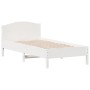 Bed frame with white pine wood headboard 75x190 cm by , Beds and slatted bases - Ref: Foro24-842627, Price: 88,27 €, Discount: %
