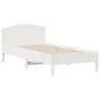 Estructura de cama con cabecero madera pino blanco 75x190 cm de , Camas y somieres - Ref: Foro24-842627, Precio: 87,45 €, Des...