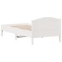 Bed frame with white pine wood headboard 75x190 cm by , Beds and slatted bases - Ref: Foro24-842627, Price: 88,27 €, Discount: %