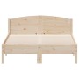 Bed frame with solid pine wood headboard 135x190 cm by , Beds and slatted bases - Ref: Foro24-842606, Price: 110,75 €, Discou...