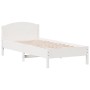 Bettgestell aus weißem Kiefernholz mit Kopfteil 90x200 cm von , Betten und Lattenroste - Ref: Foro24-842619, Preis: 96,69 €, ...