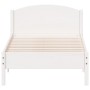 Estructura de cama con cabecero madera de pino blanca 90x200 cm