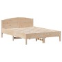 Bed frame with solid pine wood headboard 120x190 cm by , Beds and slatted bases - Ref: Foro24-842610, Price: 106,61 €, Discou...