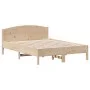 Bed frame with solid pine wood headboard 120x190 cm by , Beds and slatted bases - Ref: Foro24-842610, Price: 105,67 €, Discou...