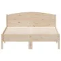 Bed frame with solid pine wood headboard 120x190 cm by , Beds and slatted bases - Ref: Foro24-842610, Price: 105,67 €, Discou...