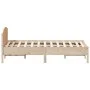 Bed frame with solid pine wood headboard 120x190 cm by , Beds and slatted bases - Ref: Foro24-842610, Price: 105,67 €, Discou...