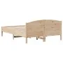 Bed frame with solid pine wood headboard 120x190 cm by , Beds and slatted bases - Ref: Foro24-842610, Price: 105,67 €, Discou...