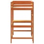 Loft bed with solid pine wood desk in brown 90x200 cm by , Beds and slatted bases - Ref: Foro24-842853, Price: 278,58 €, Disc...