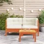 Garden corner sofas and cushions 2 pcs wax brown pine wood by , Modular outdoor sofas - Ref: Foro24-838154, Price: 179,54 €, ...