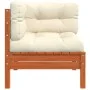 Garden corner sofas and cushions 2 pcs wax brown pine wood by , Modular outdoor sofas - Ref: Foro24-838154, Price: 179,54 €, ...