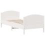 Bed frame with white pine wood headboard 75x190 cm by , Beds and slatted bases - Ref: Foro24-842575, Price: 103,61 €, Discoun...