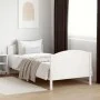 Bettgestell mit Kopfteil aus weißem Kiefernholz, 75 x 190 cm von , Betten und Lattenroste - Ref: Foro24-842575, Preis: 102,58...