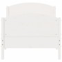 Bed frame with white pine wood headboard 75x190 cm by , Beds and slatted bases - Ref: Foro24-842575, Price: 103,61 €, Discoun...