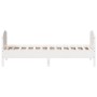 Bed frame with white pine wood headboard 75x190 cm by , Beds and slatted bases - Ref: Foro24-842575, Price: 103,61 €, Discoun...