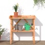 Pflanzentisch mit braunem Tannenholzregal 78x38x82,5 cm von , Topfständer - Ref: Foro24-156350, Preis: 52,26 €, Rabatt: %