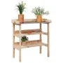 Pflanzentisch mit Regalen aus massivem Tannenholz 78x38x82,5cm von , Topfständer - Ref: Foro24-156352, Preis: 76,29 €, Rabatt: %