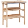 Pflanzentisch mit Regalen aus massivem Tannenholz 78x38x82,5cm von , Topfständer - Ref: Foro24-156352, Preis: 68,45 €, Rabatt: %