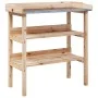 Pflanzentisch mit Regalen aus massivem Tannenholz 78x38x82,5cm von , Topfständer - Ref: Foro24-156352, Preis: 76,29 €, Rabatt: %
